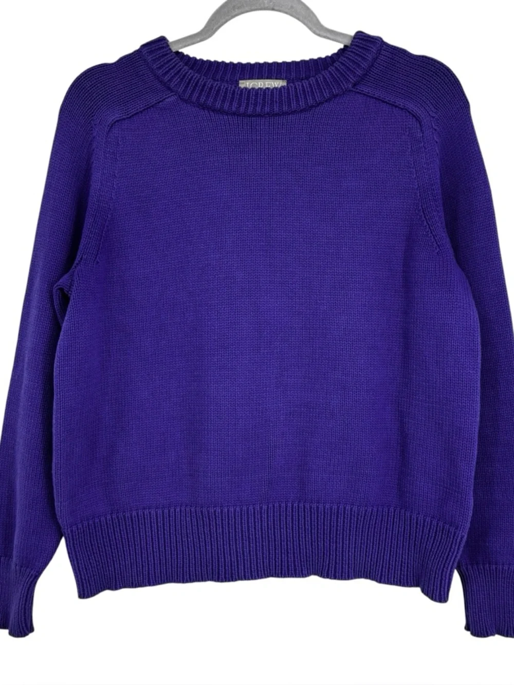 Women’s J Crew Size Small Purple Chunky Knit Cotton/Polyamide Crew Neck Sweater